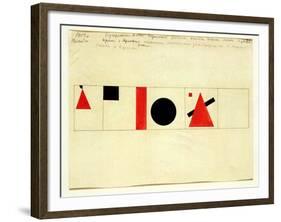 Design for the Speaker's Rostrum, 1919-Kasimir Malevich-Framed Giclee Print