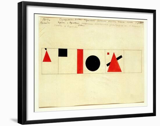 Design for the Speaker's Rostrum, 1919-Kasimir Malevich-Framed Giclee Print