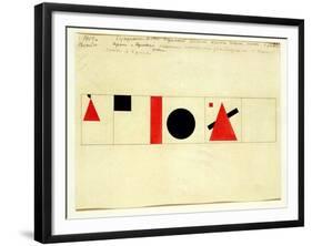 Design for the Speaker's Rostrum, 1919-Kasimir Malevich-Framed Giclee Print