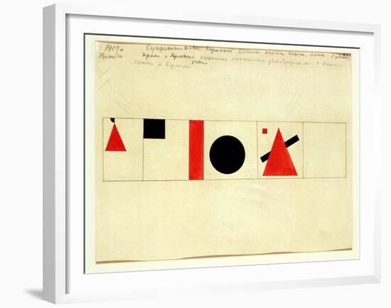 Design for the Speaker's Rostrum, 1919-Kasimir Malevich-Framed Giclee Print