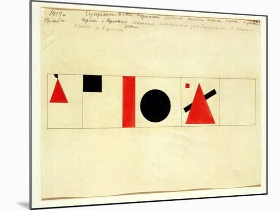 Design for the Speaker's Rostrum, 1919-Kasimir Malevich-Mounted Giclee Print