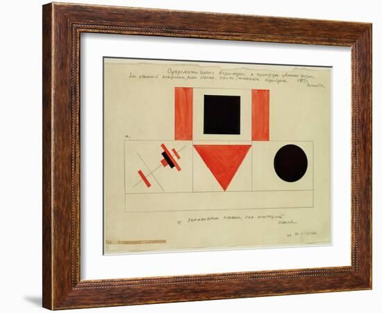 Design for the Speaker's Rostrum, 1919-Kasimir Malevich-Framed Giclee Print