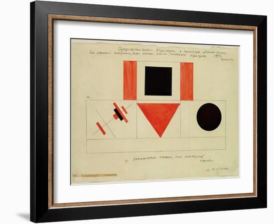 Design for the Speaker's Rostrum, 1919-Kasimir Malevich-Framed Giclee Print