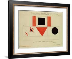 Design for the Speaker's Rostrum, 1919-Kasimir Malevich-Framed Giclee Print