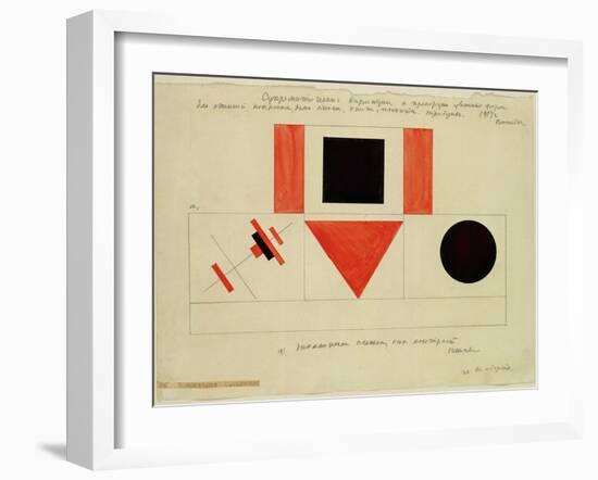 Design for the Speaker's Rostrum, 1919-Kasimir Malevich-Framed Giclee Print