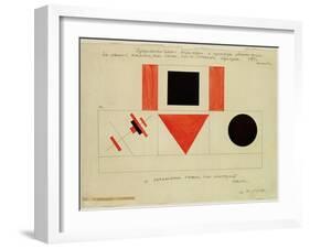 Design for the Speaker's Rostrum, 1919-Kasimir Malevich-Framed Giclee Print