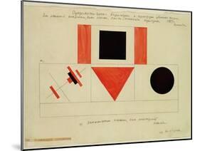 Design for the Speaker's Rostrum, 1919-Kasimir Malevich-Mounted Giclee Print