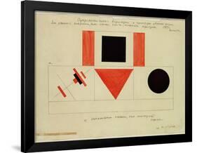 Design for the Speaker's Rostrum, 1919-Kasimir Malevich-Framed Giclee Print