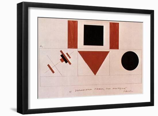 Design for the Speaker's Rostrum, 1919-Kazimir Malevich-Framed Giclee Print