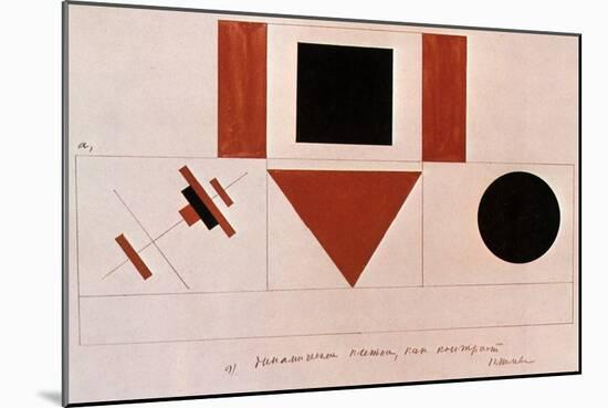 Design for the Speaker's Rostrum, 1919-Kazimir Malevich-Mounted Giclee Print