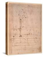 Design for the Tomb of Pope Julius Ii (1453-1513) (Brown Ink on Paper) (Verso)-Michelangelo Buonarroti-Stretched Canvas