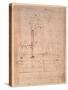 Design for the Tomb of Pope Julius Ii (1453-1513) (Brown Ink on Paper) (Verso)-Michelangelo Buonarroti-Stretched Canvas