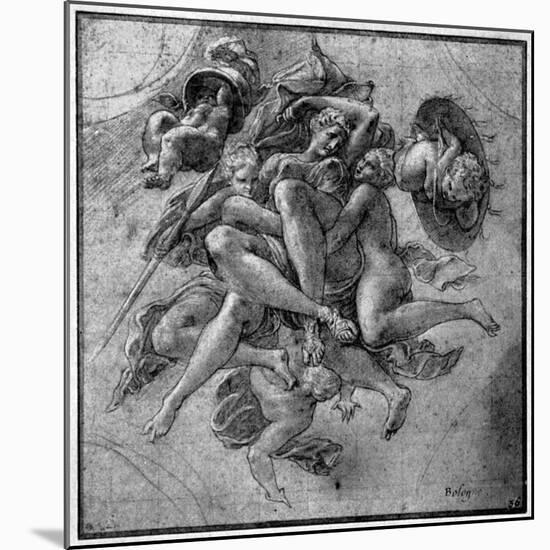 Design for the Ulysses Gallery, Fontainebleau, C1540S-Francesco Primaticcio-Mounted Giclee Print