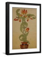 Design for Tulips in a Plant Pot, Circa 1897-Adler & Sullivan-Framed Giclee Print