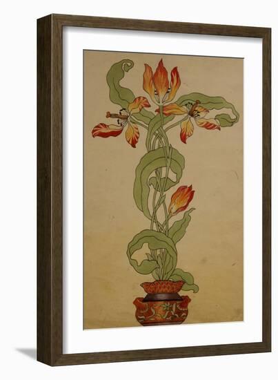 Design for Tulips in a Plant Pot, Circa 1897-Adler & Sullivan-Framed Giclee Print