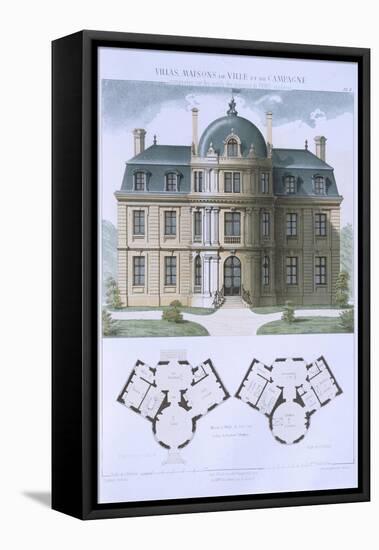 Design from 'Town and Country Houses Based on the Modern Houses of Paris', C.1864 (Colour Litho)-Leblanc-Framed Stretched Canvas