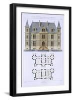 Design from 'Town and Country Houses Based on the Modern Houses of Paris', C.1864 (Colour Litho)-Leblanc-Framed Giclee Print