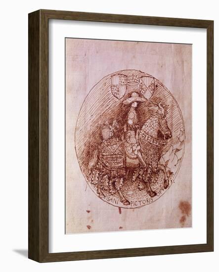 Design of Alfonso of Aragon's Medal-Antonio Pisanello-Framed Giclee Print