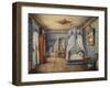 Design of Bedroom, 1844, Watercolour by Leger, France, 19th Century-null-Framed Giclee Print