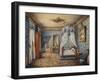 Design of Bedroom, 1844, Watercolour by Leger, France, 19th Century-null-Framed Giclee Print