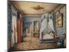 Design of Bedroom, 1844, Watercolour by Leger, France, 19th Century-null-Mounted Giclee Print
