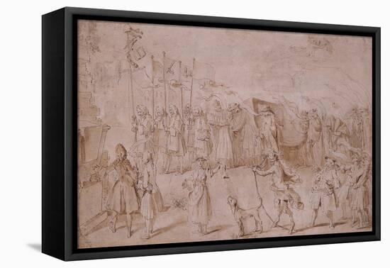 Design of the Funeral of Faction, 1741-Hubert Francois Gravelot-Framed Stretched Canvas