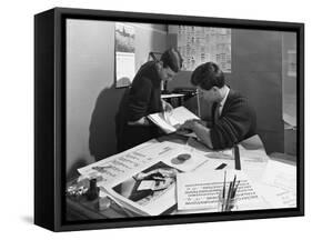 Design Room at a Printing Company, Mexborough, South Yorkshire, 1959-Michael Walters-Framed Stretched Canvas