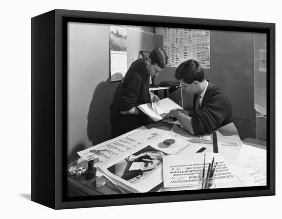 Design Room at a Printing Company, Mexborough, South Yorkshire, 1959-Michael Walters-Framed Stretched Canvas