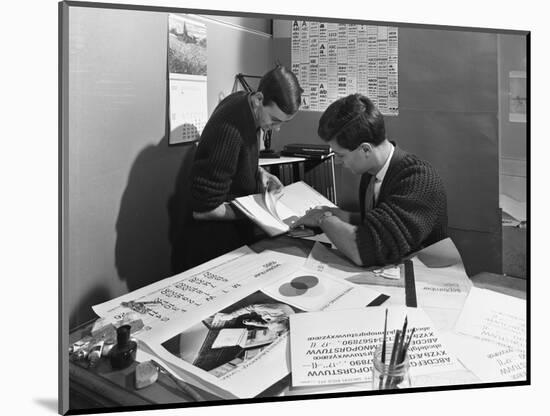 Design Room at a Printing Company, Mexborough, South Yorkshire, 1959-Michael Walters-Mounted Photographic Print