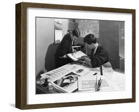 Design Room at a Printing Company, Mexborough, South Yorkshire, 1959-Michael Walters-Framed Photographic Print