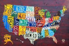Wisconsin Counties License Plate Map-Design Turnpike-Giclee Print