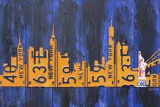 Detroit City Skyline License Plate Art-Design Turnpike-Framed Giclee Print