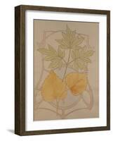 Design with Fig and Vine Leaves and a Sinuous Art Nouveau Motif in the Background.-Koloman Moser-Framed Giclee Print