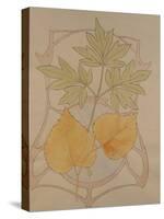 Design with Fig and Vine Leaves and a Sinuous Art Nouveau Motif in the Background.-Koloman Moser-Stretched Canvas