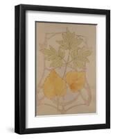 Design with Fig and Vine Leaves and a Sinuous Art Nouveau Motif in the Background.-Koloman Moser-Framed Giclee Print