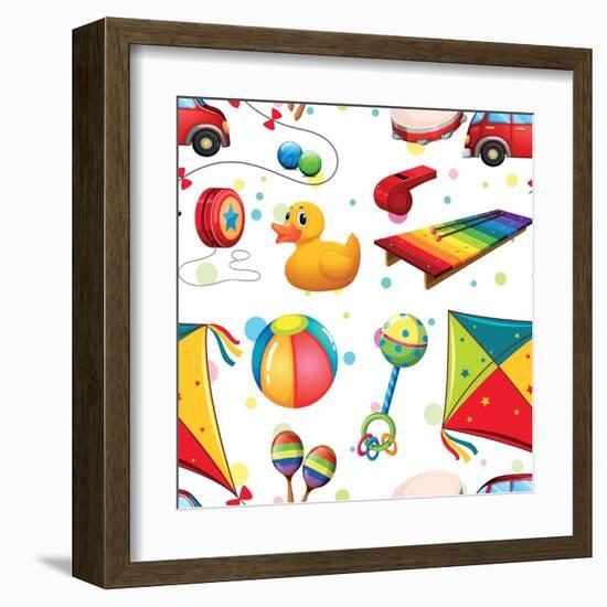 Design with Many Toys-Daniel Cole-Framed Art Print