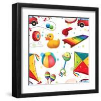 Design with Many Toys-Daniel Cole-Framed Art Print