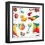 Design with Many Toys-Daniel Cole-Framed Art Print