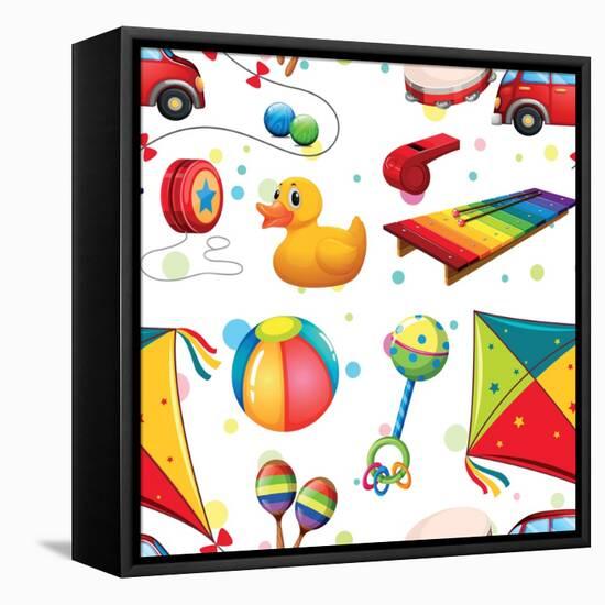 Design with Many Toys-Daniel Cole-Framed Stretched Canvas