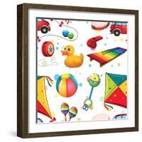 Design with Many Toys-Daniel Cole-Framed Art Print