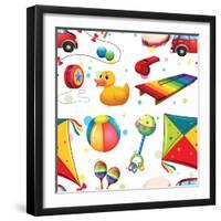 Design with Many Toys-Daniel Cole-Framed Art Print