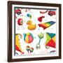 Design with Many Toys-Daniel Cole-Framed Art Print