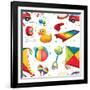 Design with Many Toys-Daniel Cole-Framed Art Print