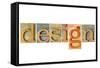Design Word - a Collage of Isolated Letterpress Wood Type Printing Blocks-PixelsAway-Framed Stretched Canvas