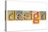 Design Word - a Collage of Isolated Letterpress Wood Type Printing Blocks-PixelsAway-Stretched Canvas