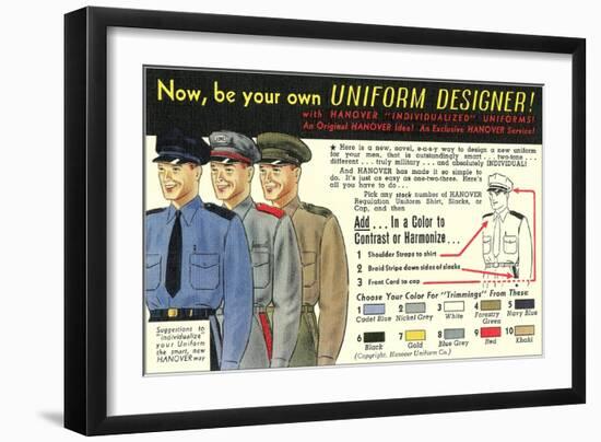 Design Your Own Uniform-null-Framed Art Print
