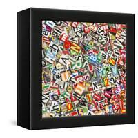 Designed Background. Digital Collage Made Of Newspaper Clippings-donatas1205-Framed Stretched Canvas