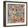 Designed Background. Digital Collage Made Of Newspaper Clippings-donatas1205-Framed Art Print