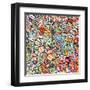 Designed Background. Digital Collage Made Of Newspaper Clippings-donatas1205-Framed Art Print