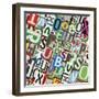 Designed Background. Digital Collage Made Of Newspaper Clippings-donatas1205-Framed Art Print